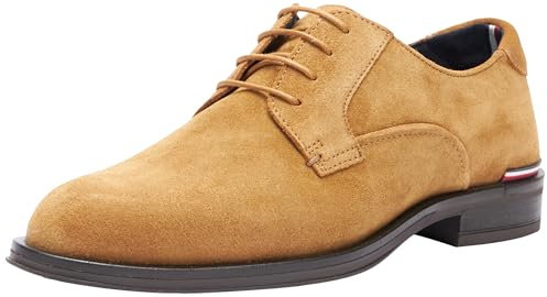 Tommy Hilfiger Herren Derby Schuhe Suede runde Spitze, (Sahara), 43