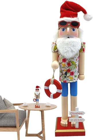 Casse-Noisette d'été, figurines Casse-Noisette - Décor de casse-noisette de Noël en bois - Décoration festive de figurines de casse-noisette à collectionner, figurines de de soldat pour la déco