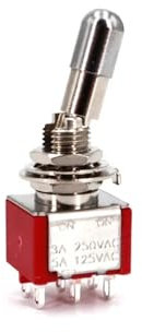 1pcs SH T80-T 6 Pin SPDT 2 Position on-on Round Top mishandling Locking Lever 6.35mm Panel Toggle Switch EKFBQBGW