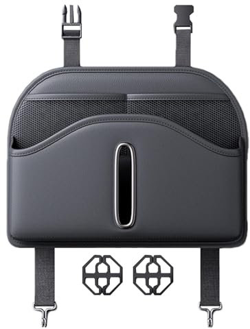 Pzuryhg Auto-Organizer, Auto-Aufbewahrungstasche, Leder-Auto-Rücksitz-Organizer, große Kapazität, Auto-Taschentuch-Rücksitz-Wasserbecherhalter für Wohnmobile, SUVs und LKWs, Auto-Aufbewahrungsbox,
