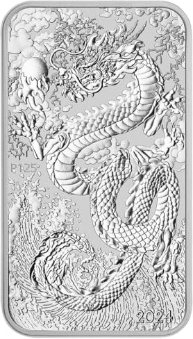 Generisch Drache Rechteckige 1 Unze Silbermünze 2024, 31,1 Gramm 999,9/1000 Feinsilber