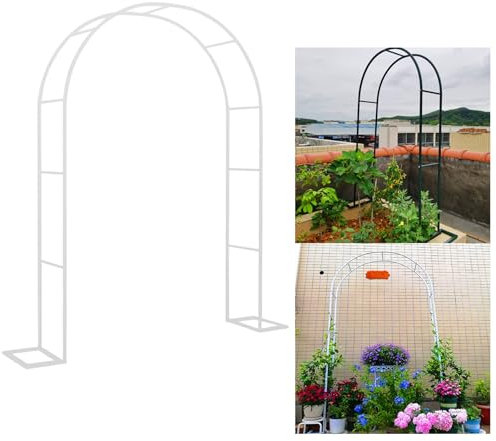 Arche de jardin en métal blanc pour plantes grimpantes Décoration de mariage durable 3 x 2,2 x 0,4 m