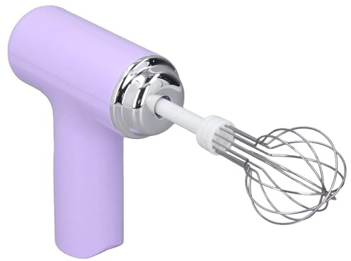 Batteur à œufs électrique, Batteur à Main sans Fil avec Fouets Interchangeables, Vitesses Lentes et Rapides pour la Crème et la Vinaigrette (violet)