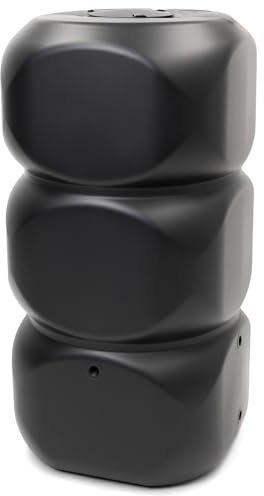 YourCasa Barril de lluvia de 320 litros [Aquablock] con apertura y tapa, moderno barril de agua, forma cuadrada, barril de lluvia de plástico, resistente a las heladas, depósito de agua de lluvia,