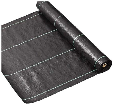 Heavy Duty Weed Control Fabric Landscape Ground Cover Membrane UV-Stabilized Weed Barrier for Gardens Patios & Flower Beds Breathable Weed Fabric for Landscaping & Soil Protection (20x1m)