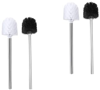 Beavorty 2 Set Spazzolone Carta Igienica Coperchio Erogatore di Sapone Bagno Stantuffi Detersivo WC Fast Cleaner Spazzola A Manico Lungo Scopino per WC A Manico Lungo Plastica 2 Pezzi * 2