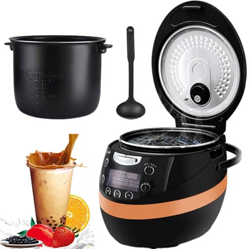 Macchina per La Produzione Di Perle Di Tapioca,Boba Cooker,Con Pannello Di Controllo,2 Modalità Preimpostate,Riscaldamento a Circolazione Tridimensionale,Produzione Di 1-1,5 Kg,Adatta per Bar,8L