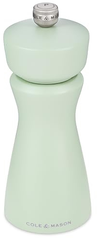 Cole & Mason Kenton Salt and Pepper Mill, Sage, Adjustable Grind, Durable Ceramic Mechanism, Includes 1x Grinder, 15cm