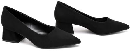 Bismaa Women’s Block Heels Court Shoes Chunky Closed Pointed Toe Wedding Party Elegant Slip On Pumps Shoes for Womens Size 3-8 UK