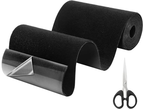 APOMOONS Ruban de Réparation En Tissu Imperméable Patch de Réparation Lavable Ruban Adhésif en Tissu en Nylon pour Marquise Tente Doudoune Toile pour Meubles Avec Ciseaux (Noir, 10cm × 1.6m)