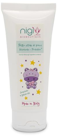 Nigì Bio Boutique - Pasta ossido di zinco per neonati e bambini, assorbente protettiva - Pasta di zinco biologica certificata