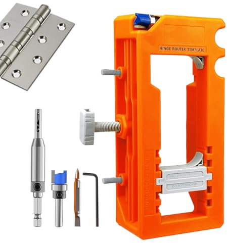 Door Hinge Template Kit for Router | Door Hinge Router Template,Adjustable Heavy Duty Jig for 3 to 5 Inch Length Residential Shower Exterior Woodworking Interior Cabinet