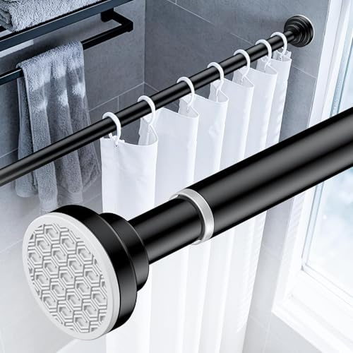 Uniclife Tringles À Rideaux Uniclife Sans Perçage, Tringle À Rideau De Douche Réglable De 82 À 204 Cm, Tringle À Tension À Ressort Antidérapante, Acier Inoxydable Antirouille Pour Salle De Bain