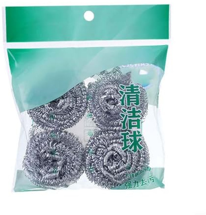 Bulevisiter Juego de 4 estropajos de lana de acero inoxidable para estufas de cocina, hornos, parrillas y utensilios, para una larga duración, estropajos de metal antioxidantes para el hogar