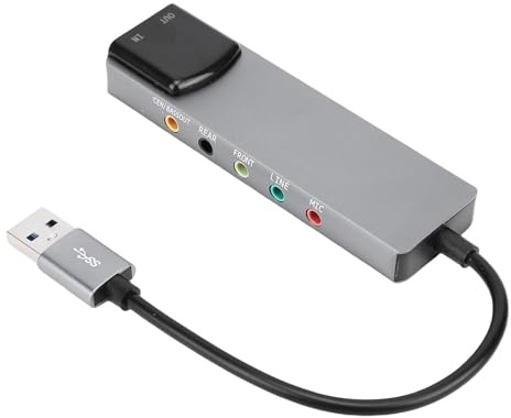 OVAQUIXI Carte Son USB 7.1, Adaptateur Audio Externe avec SPDIF Prenant en Charge la Sortie Analogique et Numérique, Plug & Play pour PC, Argent