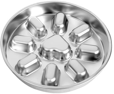 Dog Slow Feed Puzzle – Stainless Steel Pet Food Bowl, Anti Choking Design, Healthy Eating Dish | Interactive Feeding Routine Stimulation for Fast Eaters Meal Management for All Breeds Cats Dogs
