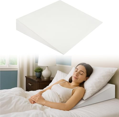 GREENSAPPIRE Premium Keilkissen für Bett & Sofa – 2-Zonen-Komfortsystem | Reflux- & Schlafhöherlagerungskissen | Ergonomischer Matratzenkeil | Lesekissen, Rückenstützkissen & Beinkissen (White 80cm)