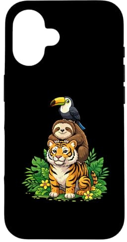 Carcasa para iPhone 16 Ilustración de la Vida Silvestre de la Pila de Animales de