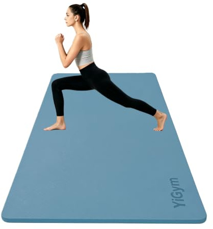 YiGym Yogamatte Rutschfest 195×90cm TPE Gymnastikmatte 10mm Dicke | Fitnessmatte XL, mit Tragegurt + Tasche, für Pilates Yoga Workout