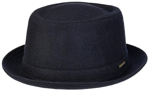 Stetson Wool Pork Pie Hut Herren Damen Made in Italy Fedora mit Schurwolle Baumwollfutter Krempe Herbst Winter