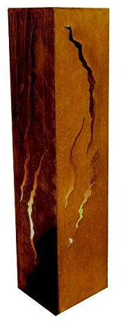 Rostikal Colonne de fleurs avec fissures – Résistant aux intempéries et au givre – Métal rouille/rouille – Colonne en métal rouille pour la décoration dans le jardin 100 cm Marron