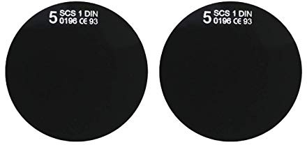 1 par runda skyddsglasögon med 50 mm svetsskyddsglas Ø eller 62 x 52 mm, svetsskyddsglas, tonat/speglade, skyddsnivå Din 2 till 13