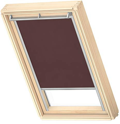 VELUX Original Dachfenster Sichtschutzrollo für FK06, Rehbraun, mit Grauer Führungsschiene