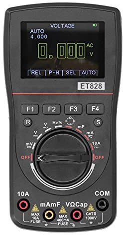 ET828 2 In1 Oszilloskop Multiumeter Tragbares Multiumeter mit 1MHZ 2.5MSPS Abtastrate für Prüfspannung Strom Widerstand Kapazität Frequenz
