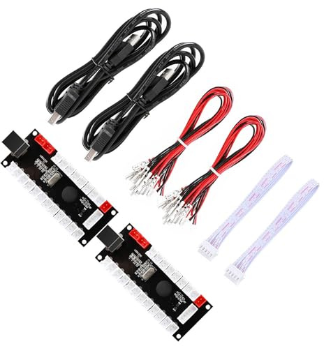 Guwarry 2-Player Zero Delay Generic Game Controller USB to Joystick for MAME & Raspberry Pi 1/2/3 RetroPie DIY Projects Support for SANWA Parts