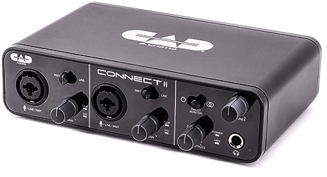 CAD Audio CX2 2x2 USB Audio Interface – 24-Bit/96kHz, Dual XLR Combo Inputs, Phantom Power
