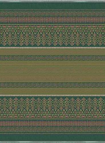 Bassetti Jacquard Warm Plaid Roccaraso V1 aus Baumwolle Mako-Satin in der Farbe Grün, Maße: 140cm x 190cm, 9324216