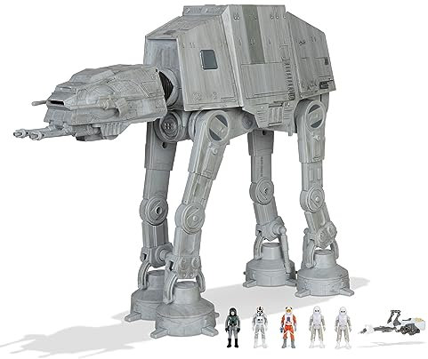 Star Wars Micro Galaxy Squadron SWJ0170 - at-at, offizielles 25cm Fahrzeug mit Licht, Sound und Figuren