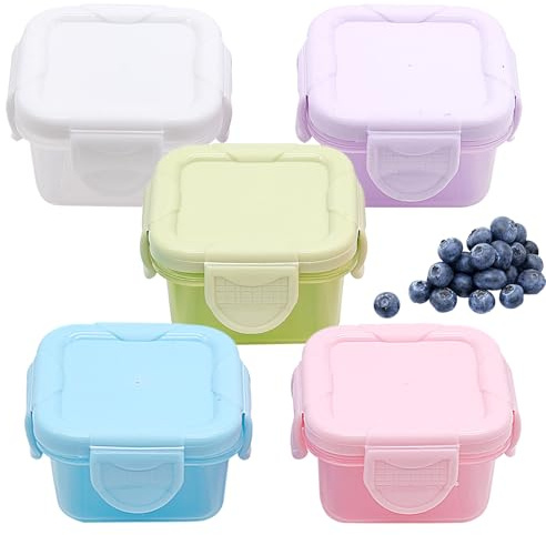 TULEBOLIAN 5pcs Frischhaltedosen,Auslaufsichere Deckel,60ml Kleine LebensmittelbehäLter,Luftdichte BehäLter,SaucenbehäLter, Snackbox