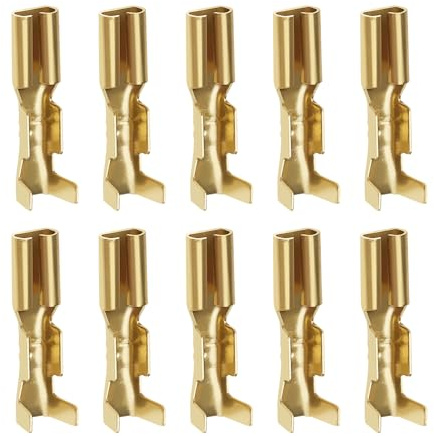 100 mini interruttori a levetta per altoparlante auto, 2,2 mm, connettore rapido a crimpatura, connettore piatto, morsetto per auto, oro