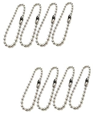 200 Piezas llavero de cadena de metal llavero de acero inoxidable anillas para llaveros cadena de acero con cuentas de metal ajustable cierre de conector de cuentas largas esférico