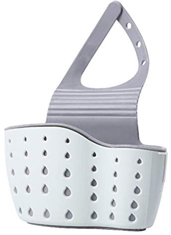 Spülbeckenregal, Seifen- und Schwammabtropfgestell, Silikon-Aufbewahrungskorb, Tasche, Wasserhahnhalter, Verstellbarer Badezimmerhalter, Spüle, Küchenzubehör (Farbe: A) (B)