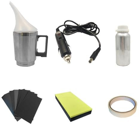 Wizoowip Nettoyant pour phares à vapeur d'acétone Fournitures de voiture Kit de restauration automatique Visibilité améliorée Protection longue durée Outil de rénovation de tasse d'atomisation