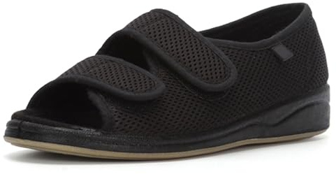 Pantofola Elasticcizzata da Donna Comoda, Pantofole per Diabetici in Memory Foam, Donna Estive Piedi Gonfi Sandali Ortopediche, Estive Leggere e Regolabili Scarpe da Passeggio