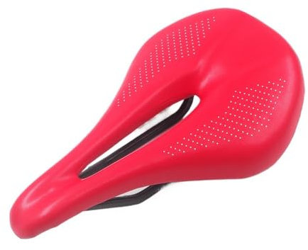GFDSGRE Fahrrad Sattel MTB/Rennrad Carbon Fahrradsattel 143mm 155mm Power Fahrradsättel for Männer Frauen Race Carbon Fahrradsitz Schwarz Weiß Rot Fahrradsattel Herren(Red-155)