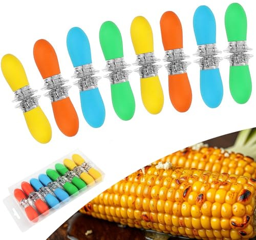 VinBee 8 Pairs Corn on the Cob Holders, Corn Cob Holders Corn on Cob Holders Corn Holders Corn skewers Corn on the Cob Sticks Interlocking Corn on Cob Holders Set