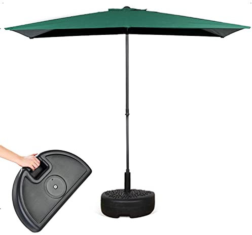Demi-parasol rectangulaire pour jardin, balcon, 2,5 m, hauteur réglable, pour montage mural