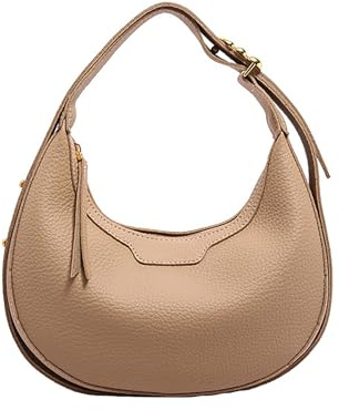 Wshads Damen-Umhängetasche,Designer-Halbmond-Umhängetasche,PU-Leder,Satteltasche,Modische Damen-Achseltasche,Verstellbarer Schultergurt,Kleine Größe,khaki