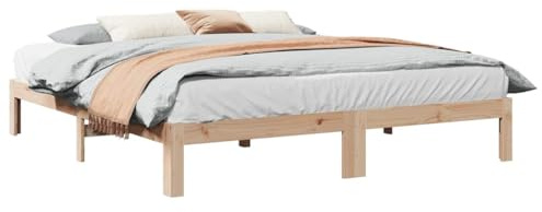 vidaXL Sängram utan madrass 180x200 cm massiv furu, sovrumsmöbler, sängbotten, dubbelsäng, säng, sängbord, träbädd, plattformssäng, familjesäng
