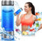 Roylvan Botella de Agua Hidrogenada, Botella con Filtrado de Agua Vidrio sin BPA, 450ml Generador Portátil de Agua de Hidrógeno Rica para Deporte, Hogar, Oficina, Viajes y Bebida Diaria, Plateado