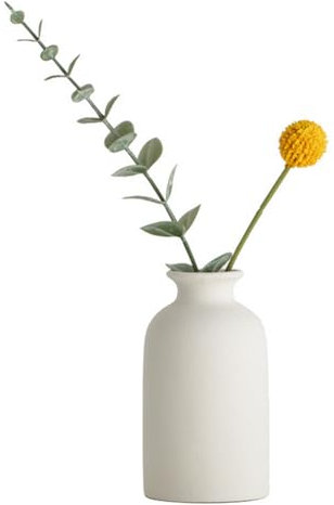 Jarrón de cerámica blanca minimalista vintage pequeño florero difusor botellas de aceite esencial