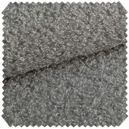 novely® CENTRO Kuschelweicher Bouclé-Stoff, voluminöser Möbelstoff, wasserabweisender und UV-beständiger Polsterstoff, Meterware 1 lfm | Farbe: 14 Grau