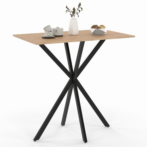 IDMarket – Mesa alta rectangular Alix Pie araña Madera y Negro 100 cm