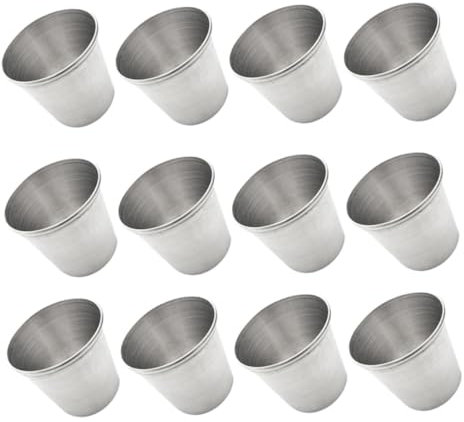 JECOMPRIS 12pezzi Bicchieri in Acciaio Per Bar Per Whisky Dimensioni Compatte Resistente All Usura Antiruggine Per Uso e Professionale