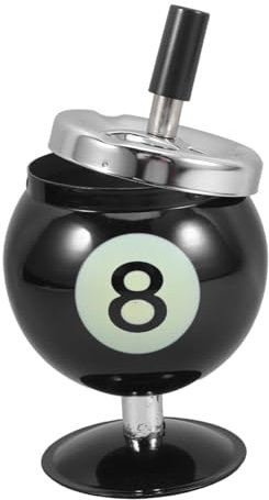 KOCKSHION Minimalist Billiard Design Ashtray with Lid for Office and Patio Stylish Decorative Ash Box for Needs Indoor and Outdoor Use Clean and Organized Tabletop Accessory
