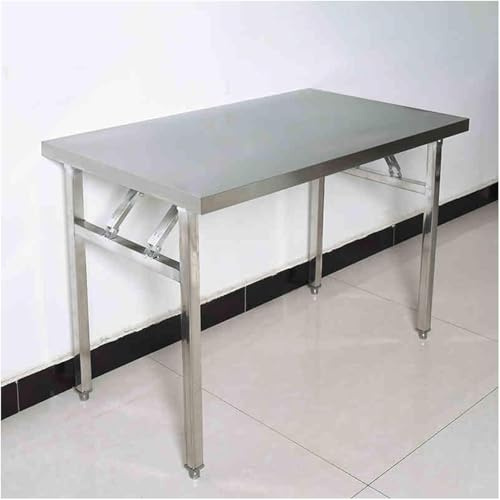 Klappbare Werkbank Aus Edelstahl Mit Zwei Federn Tragbarer Küchenvorbereitungstisch Theke Wäscherei Garage Utility Counter 4 Zentimeter Dicker Arbeitstisch, One Color, 70x40x55cm/27.5x15.7x21.6